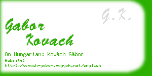 gabor kovach business card